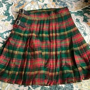 Plaid Tartan Skirt - Red and Green